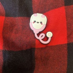 Pink & White Nurse Doctor Stethoscope Charm Shoe Accessory For Crocs New